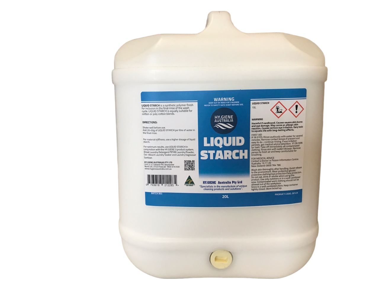 HY.WASH LIQUID STARCH 20L HY.GIENE AUSTRALIA